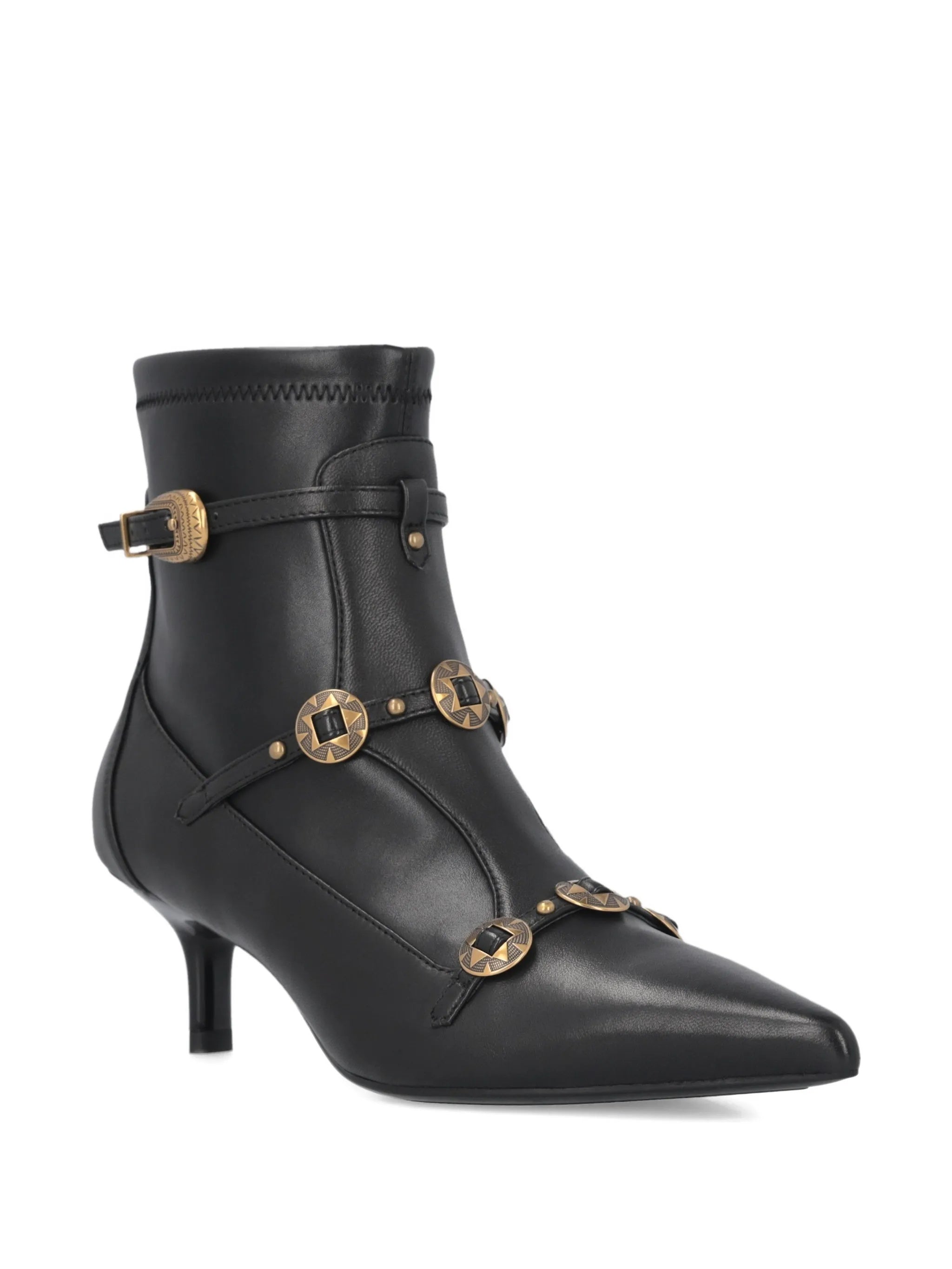 Black Gloria 20 Leather Kitten-Heel Boots