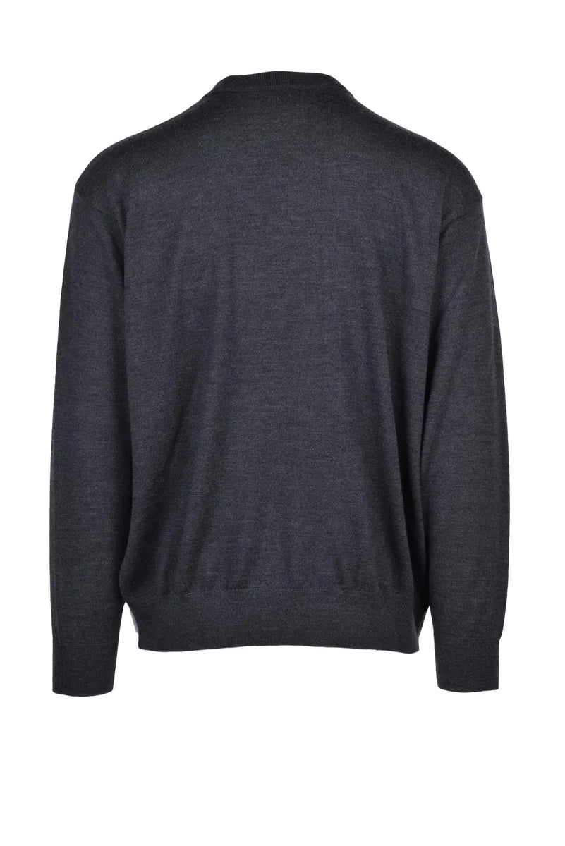 Wool Crew Neck Sweater - Grey