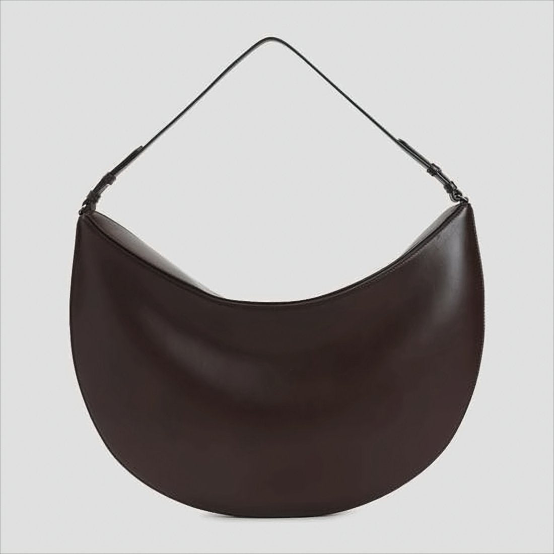 Crescent-Shaped Calf Leather Shoulder Bag
