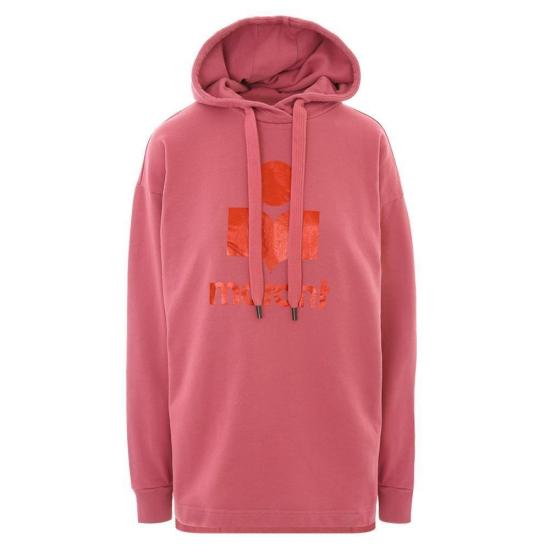 Relaxed Fit Pink Hoodie with Logo Print