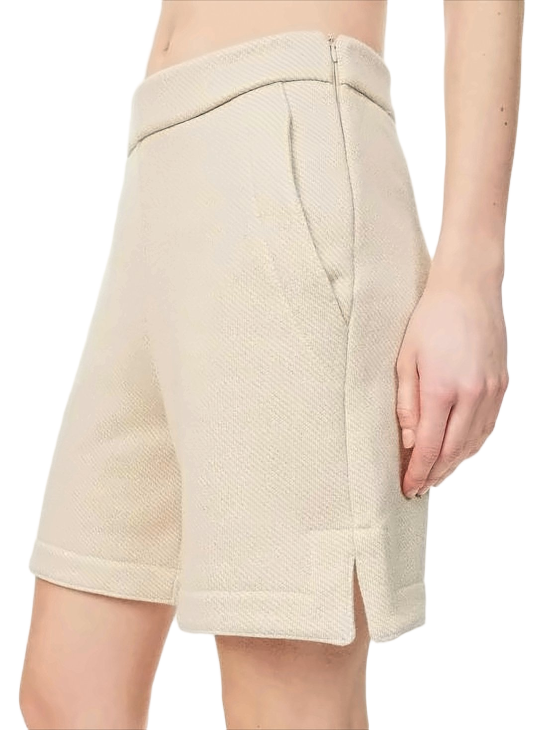 Tailored Textured Shorts with Subtle Metallic Finish