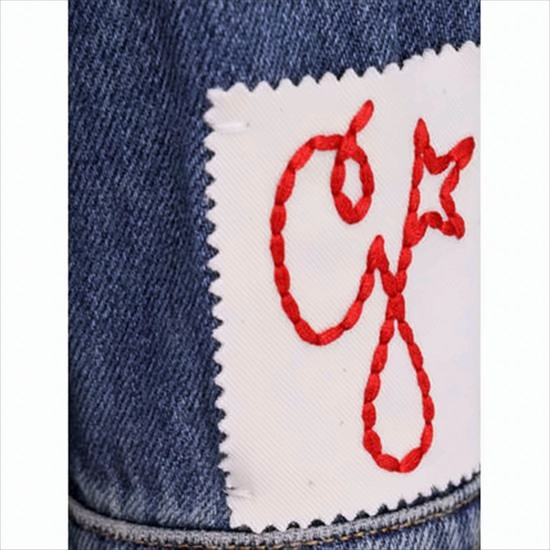 Classic Denim Long Dress With Button-Down Front And Embroidered Patch