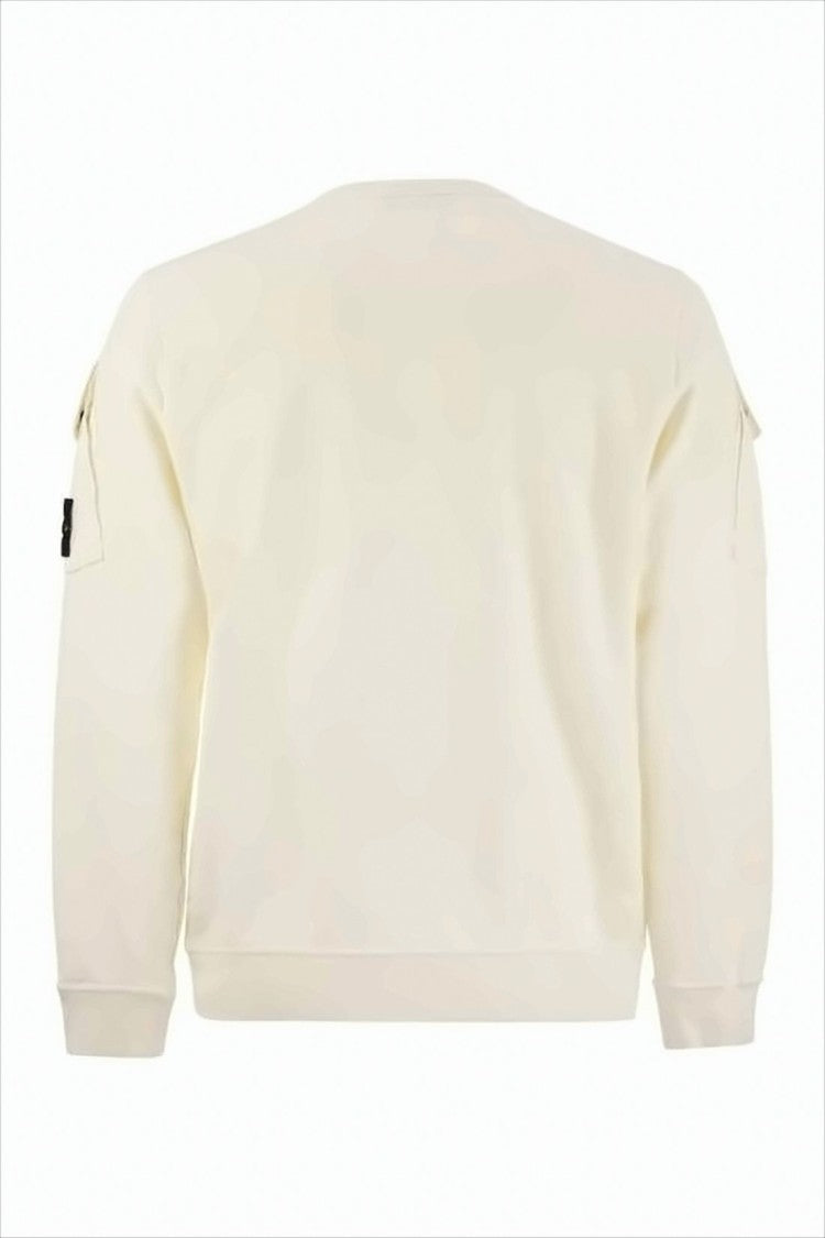 Minimalist Long-Sleeve Cotton T-Shirt With Compass Patch