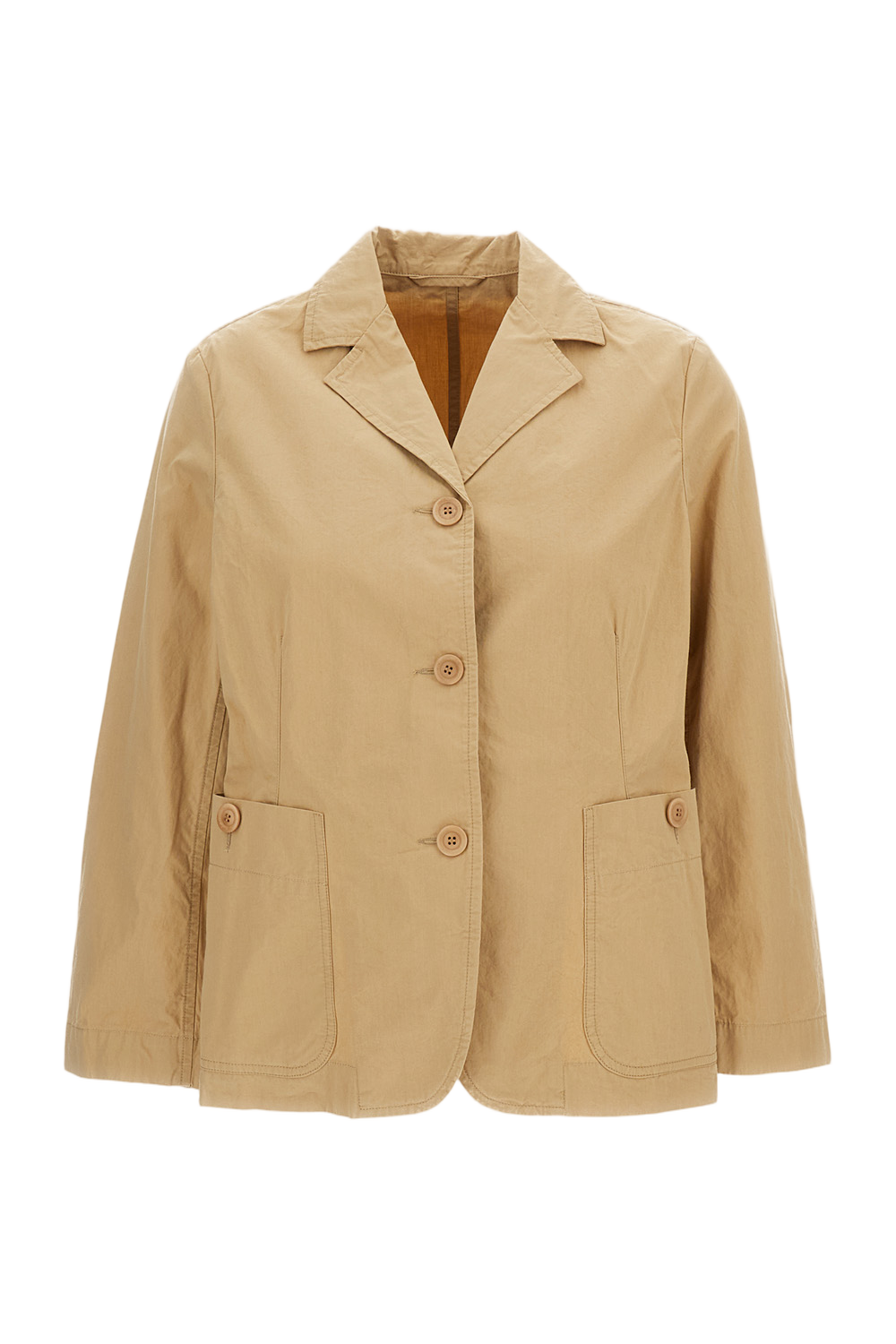 Beige Single-Breasted Cotton Jacket
