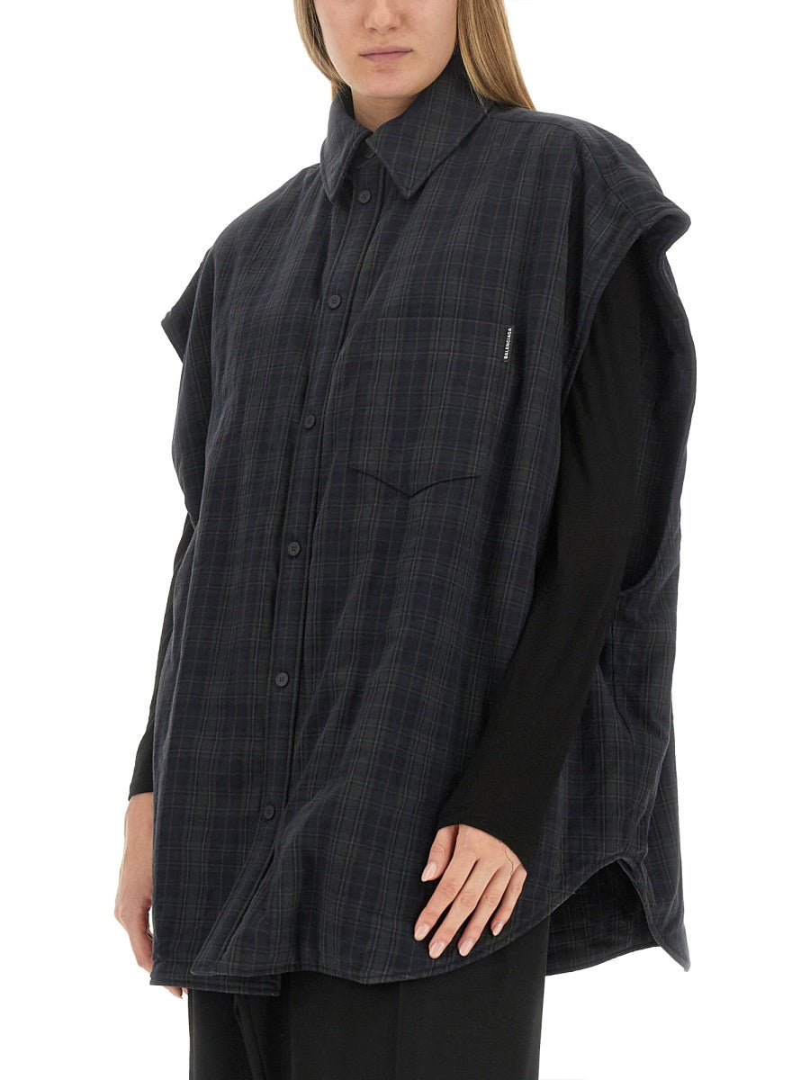 Versatile Detachable Shoulder Cotton Shirt