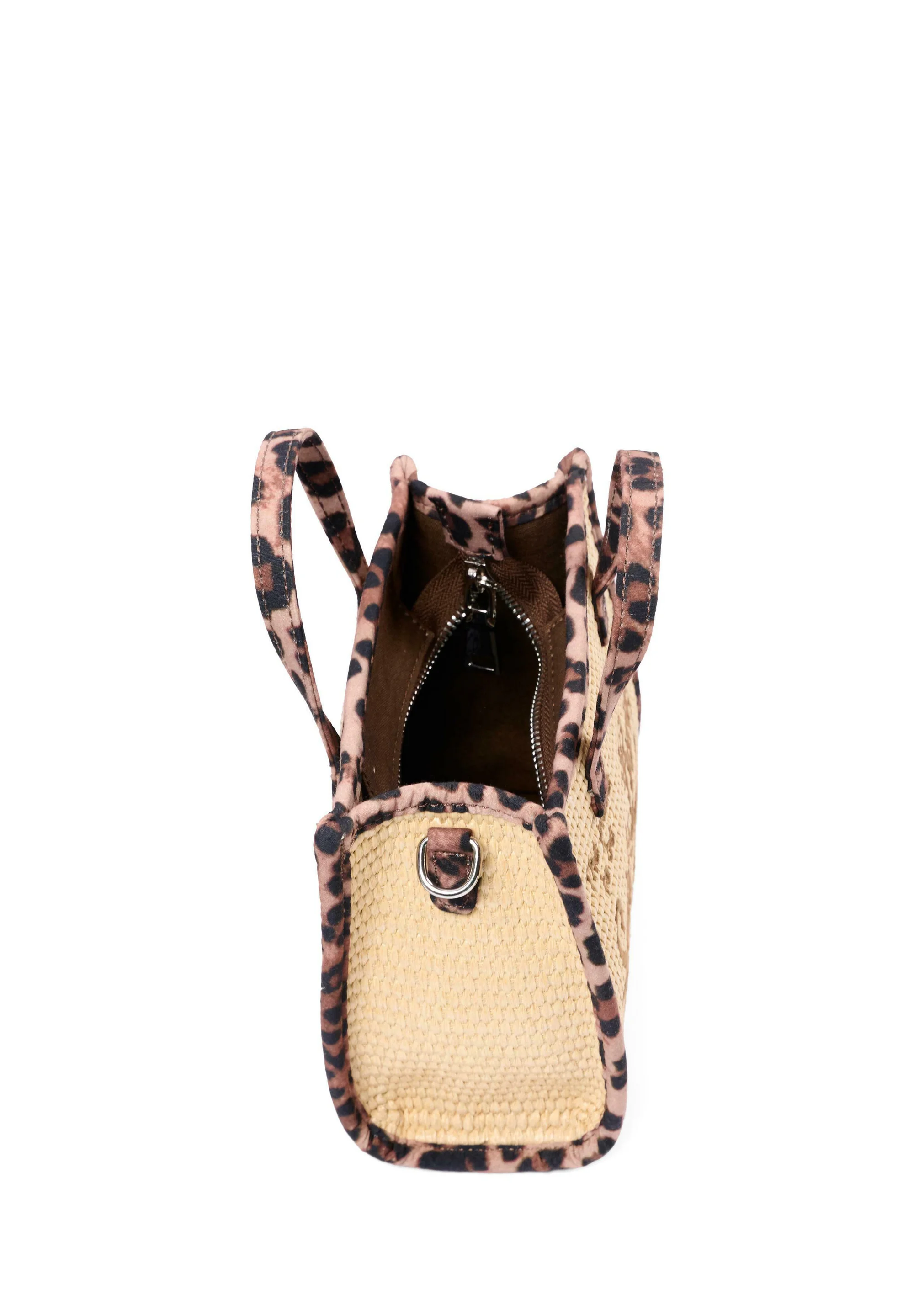 Leopard Print Vivian Straw Bag