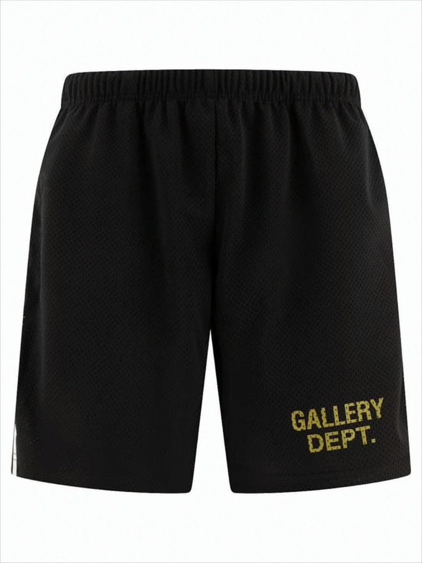 Breathable Mesh Black Shorts with Side Slits