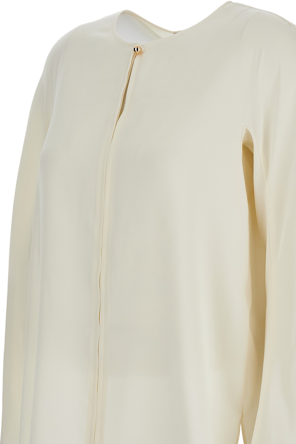 Soft Silk Shirt With Crew Neck