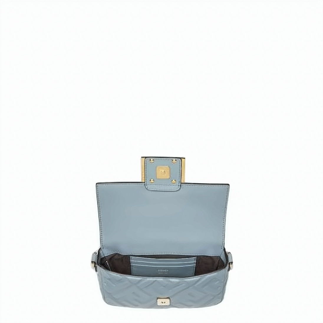 Structured Blue Calf Leather Mini Crossbody Bag