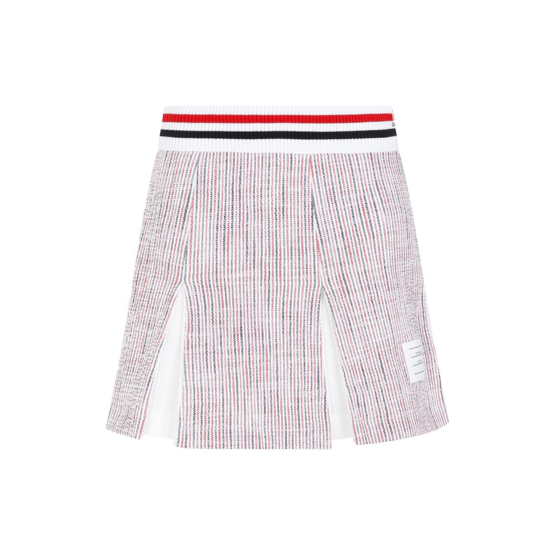 White Cotton Box Pleated Mini Skirt