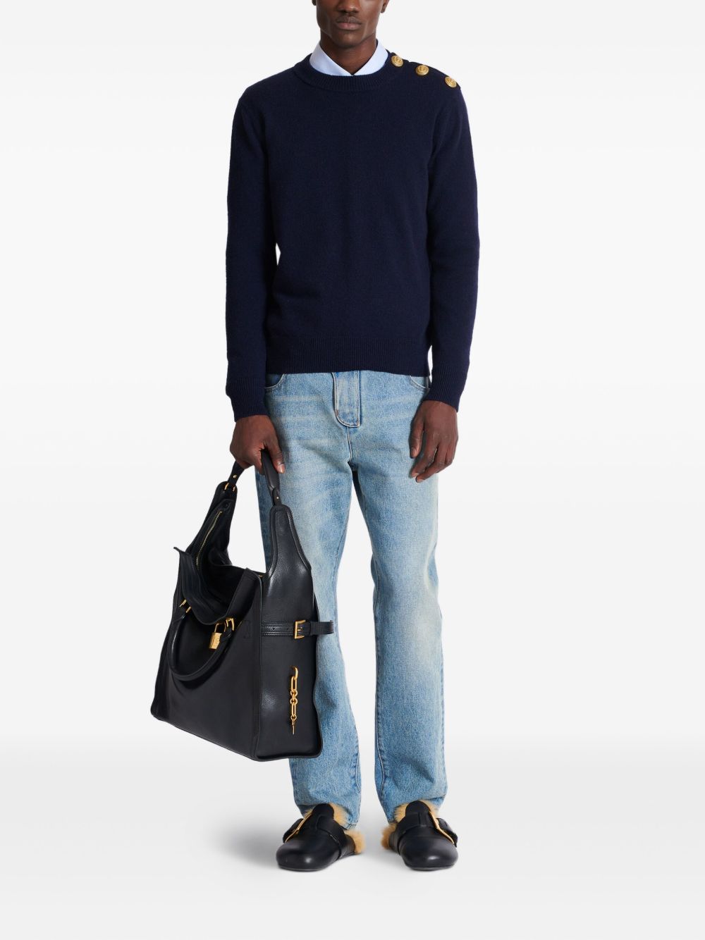 Granatowy sweter