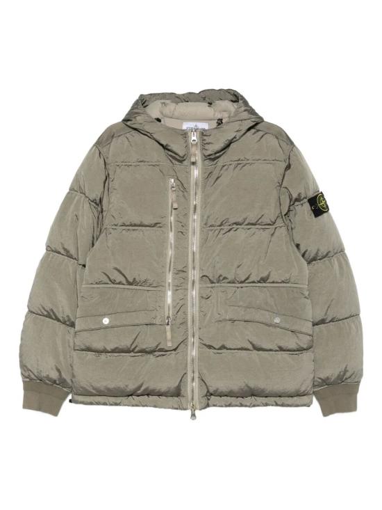 Hooded Down Parka in Nylon Metal EcoNyl