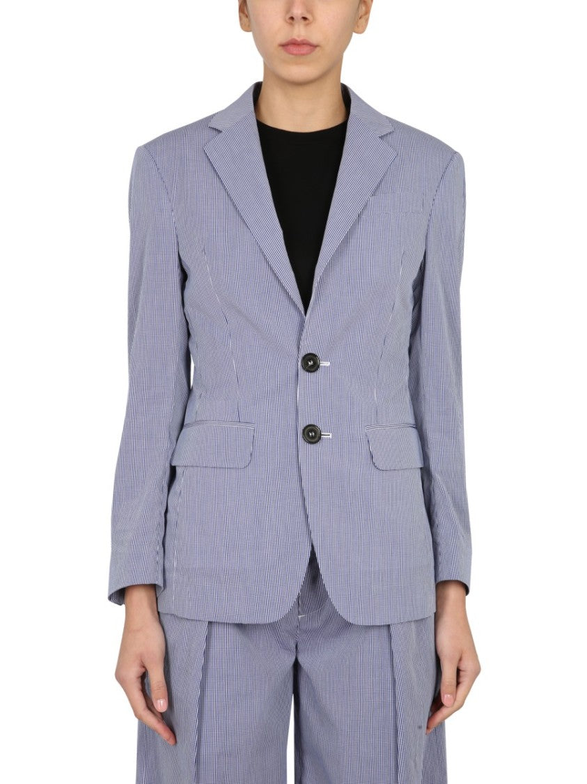 Relaxed Fit Light Blue Pinstripe Blazer