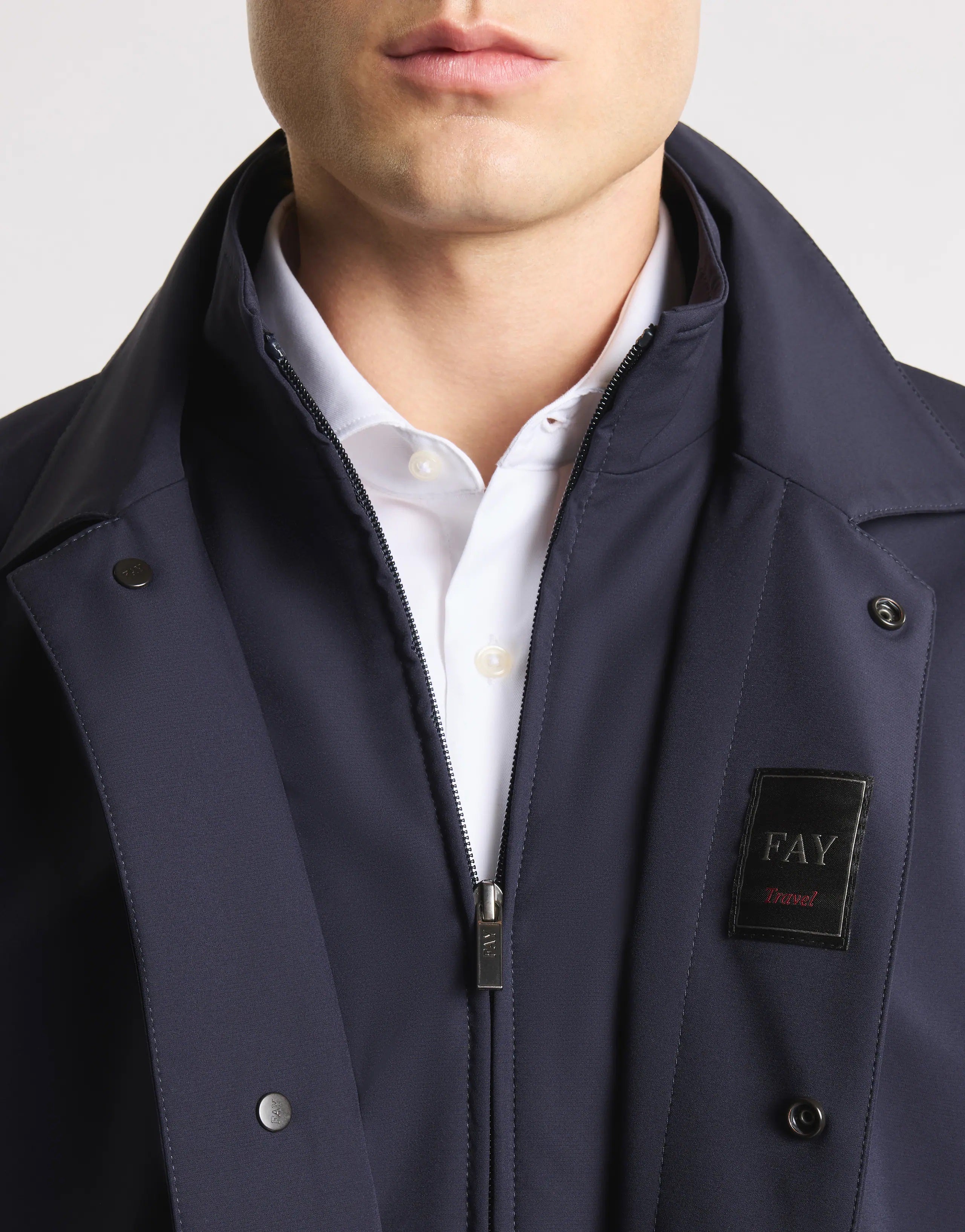 Navy Blue Versatile Jacket with Minimalist Design