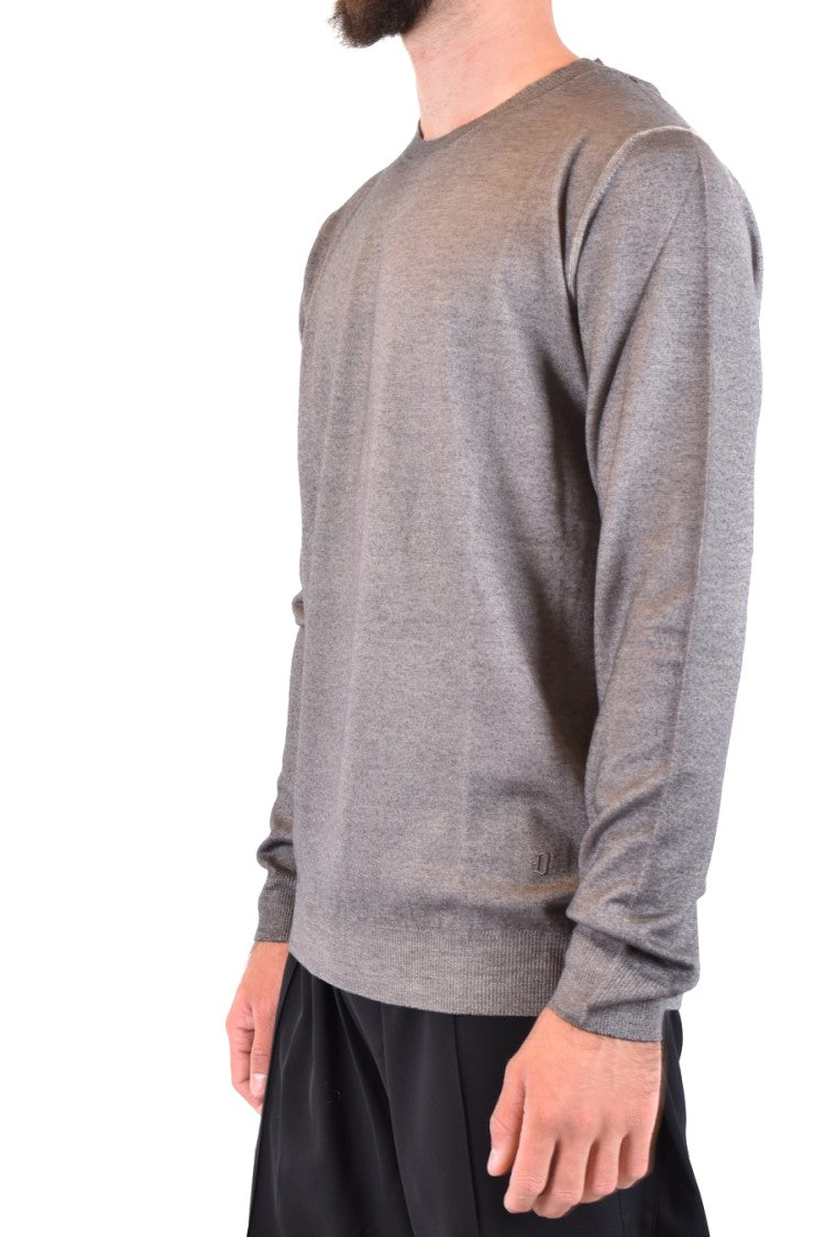 Multicolor Wool Sweater With Classic Crew Neckline