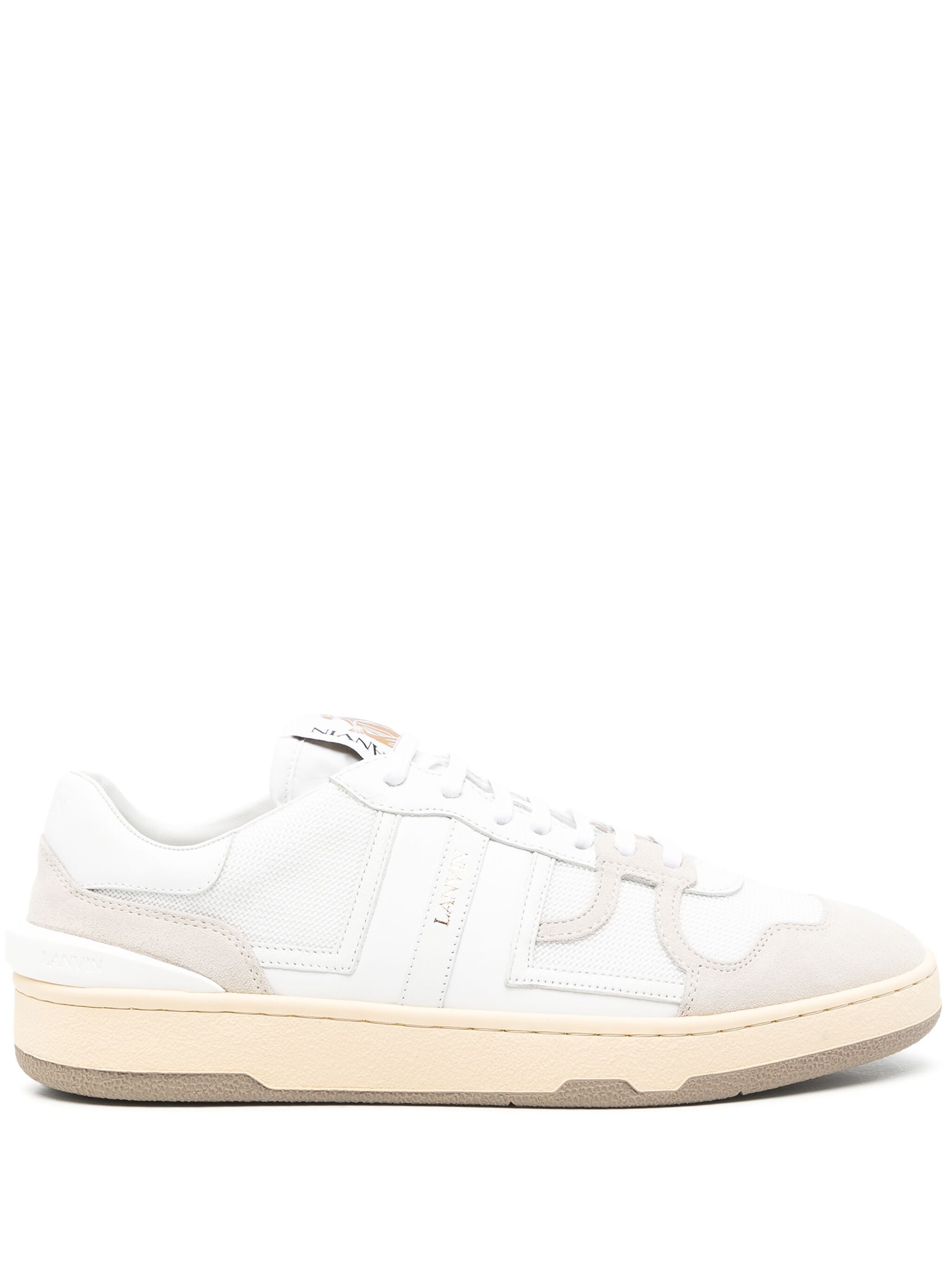 White Clay Sneakers Textured Panel Sneakers