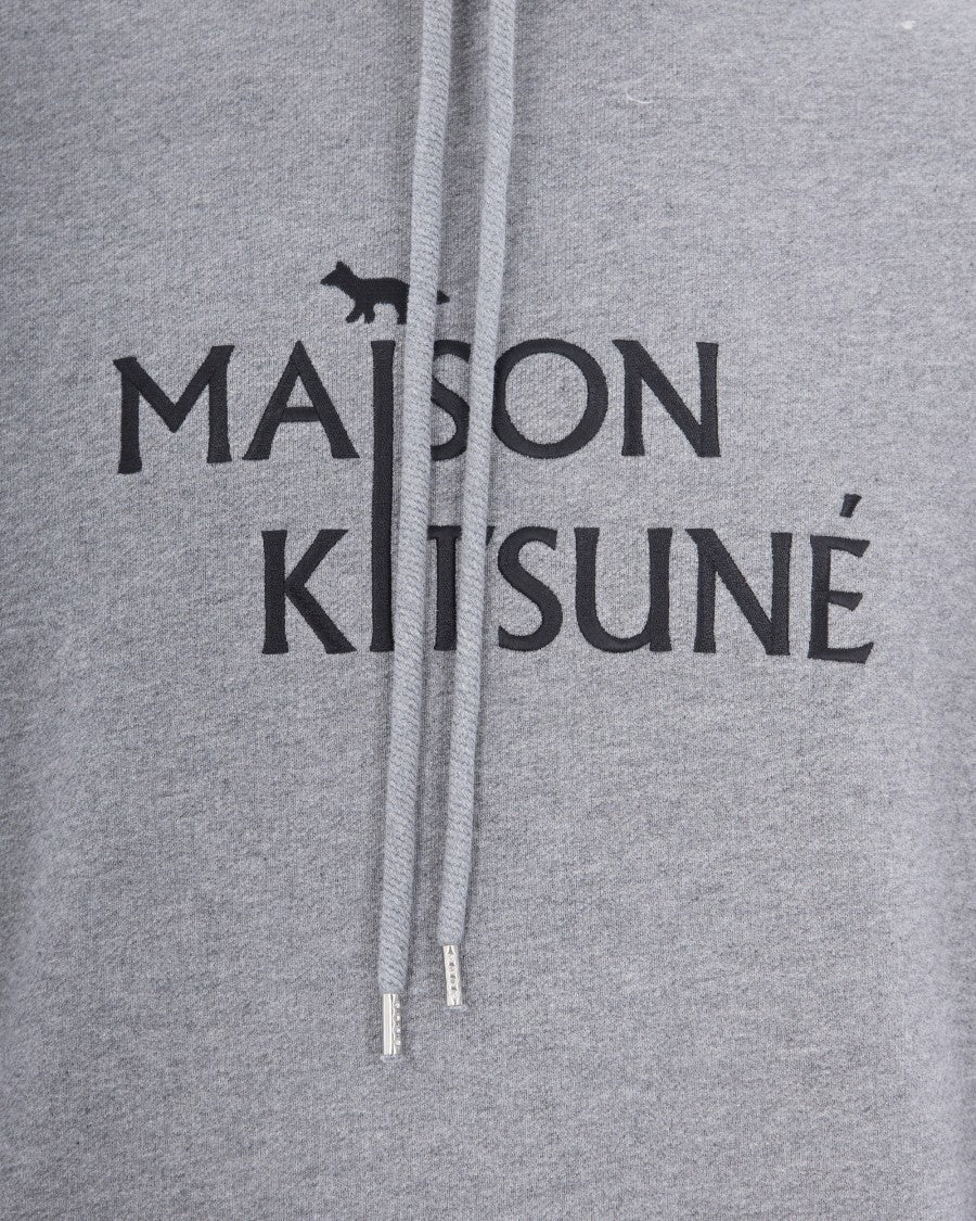 Oversized Grey Cotton Hoodie With Adjustable Hood