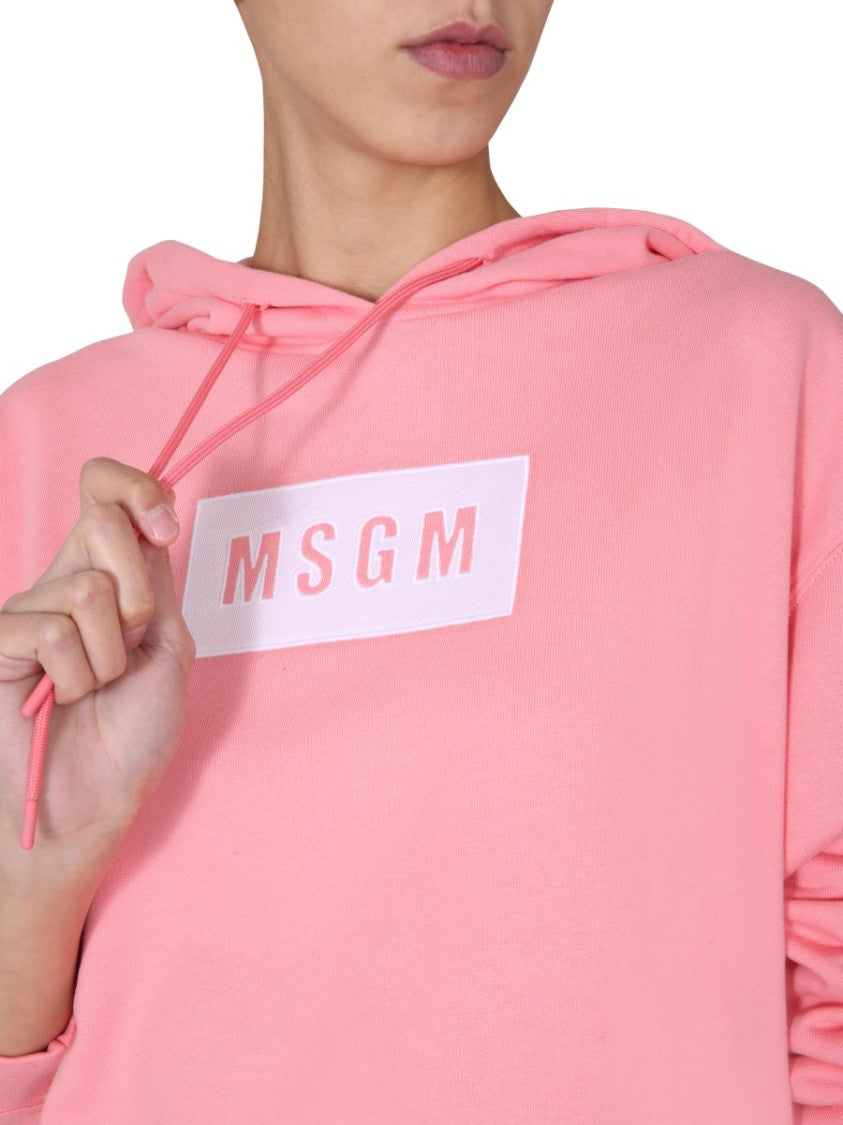 Cropped Boxy Hoodie With Drawstring