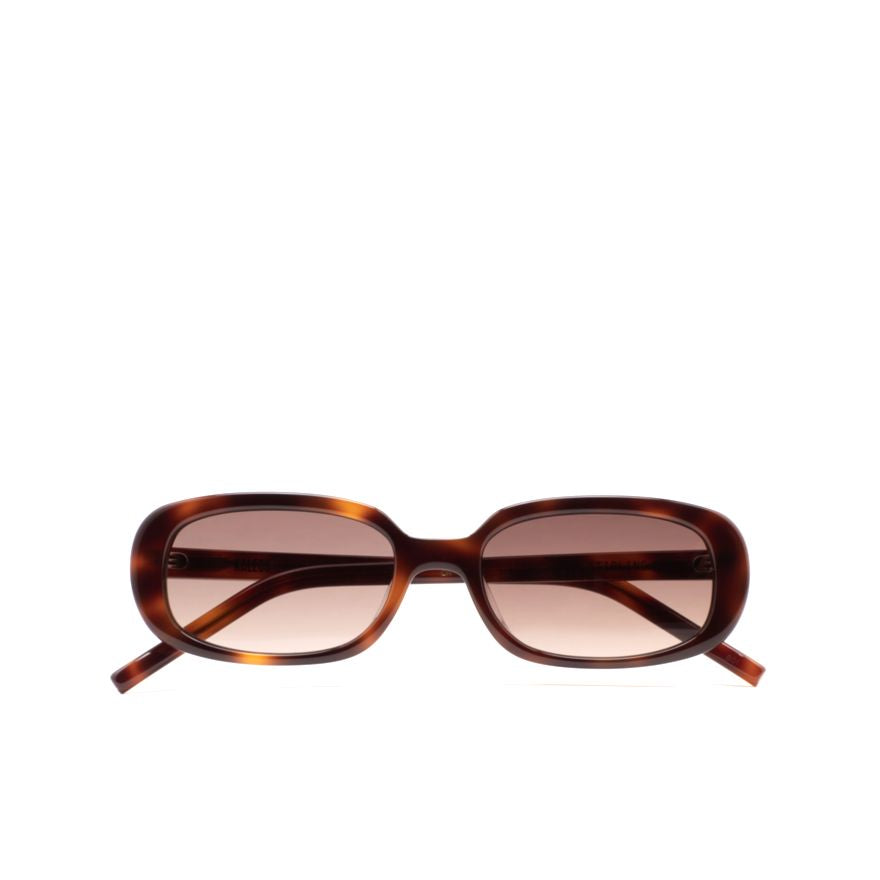 Stirling Rectangular Tortoiseshell Sunglasses with Gradient Brown Lenses