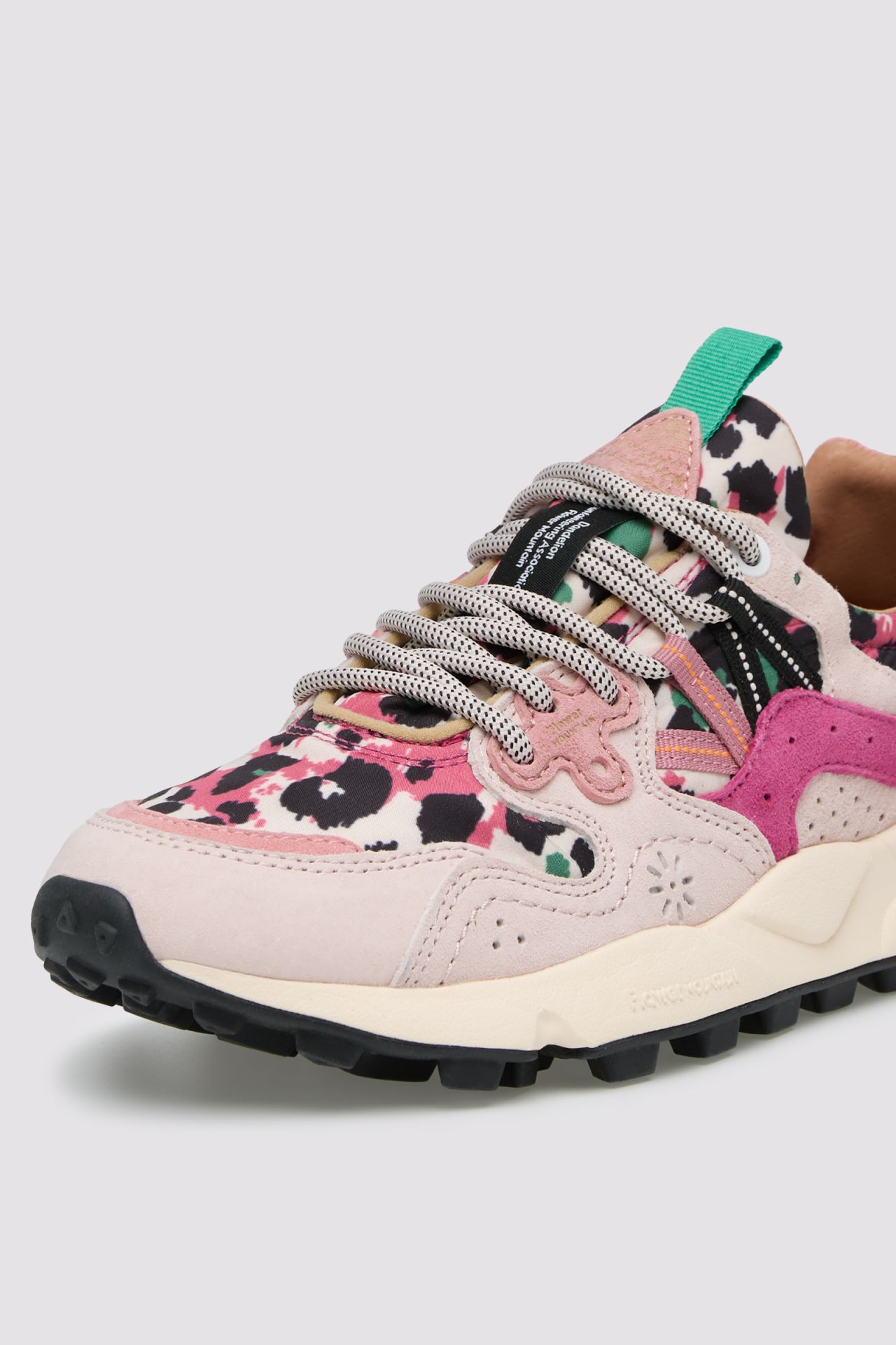 Dynamic Pink and Cream Suede Sneakers