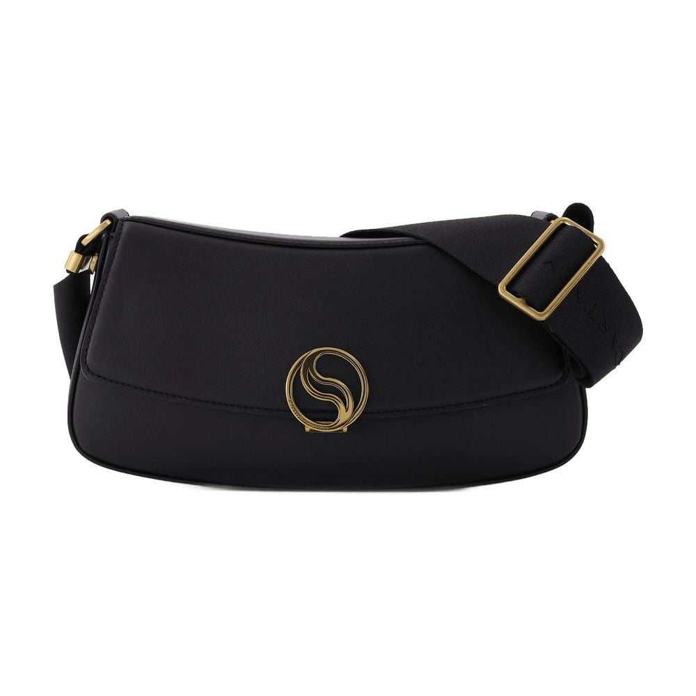 S-Wave Small Hobo Bag - Black - Leather Vegan