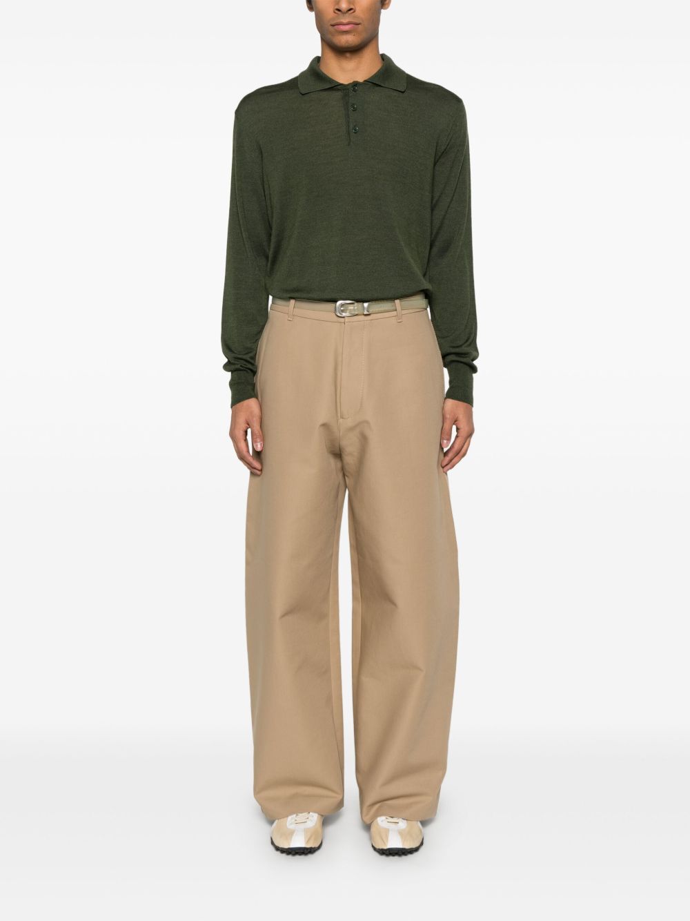 Moss Green Long Sleeve Polo