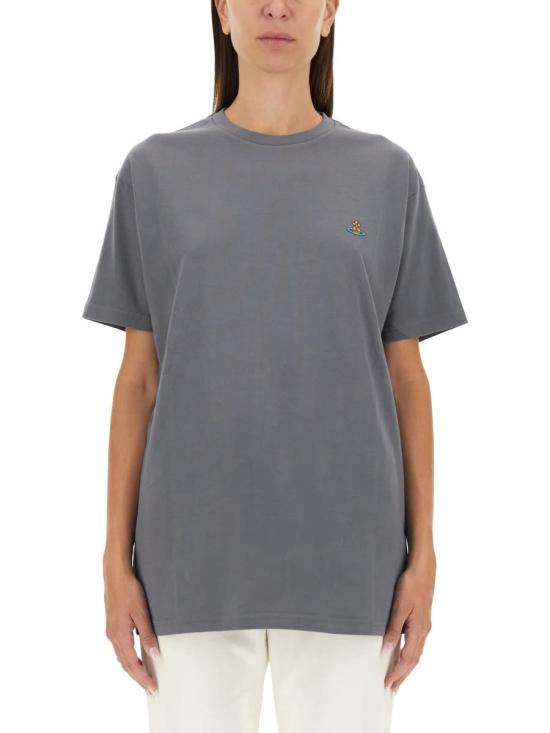 Relaxed Fit Crew Neck T-Shirt with Embroidered Emblem