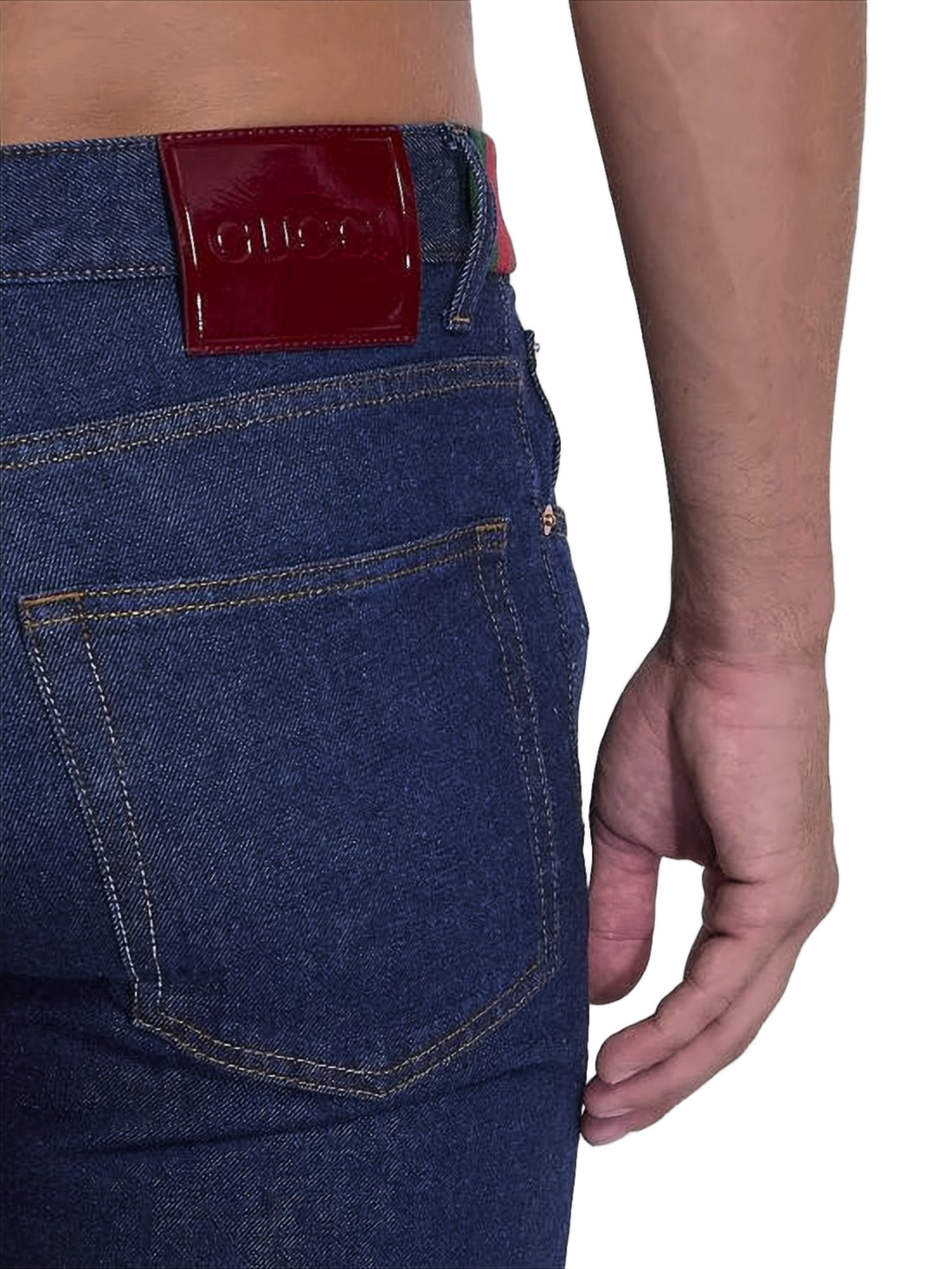 Indigo Wash Straight-Leg Denim Pants