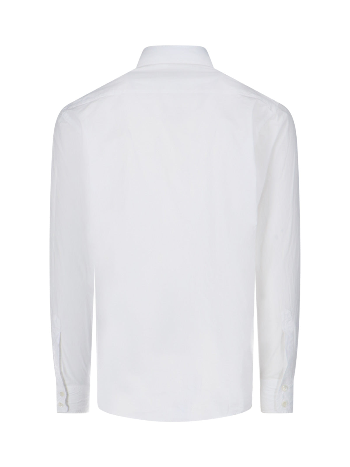 White Button-Down Shirt with Structured Collar