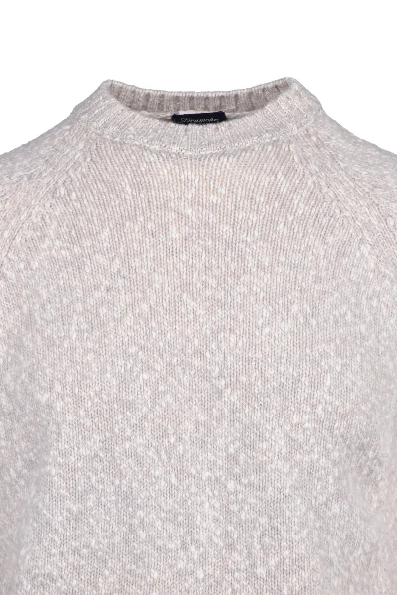 Crew Neck Sweater - White/Grey