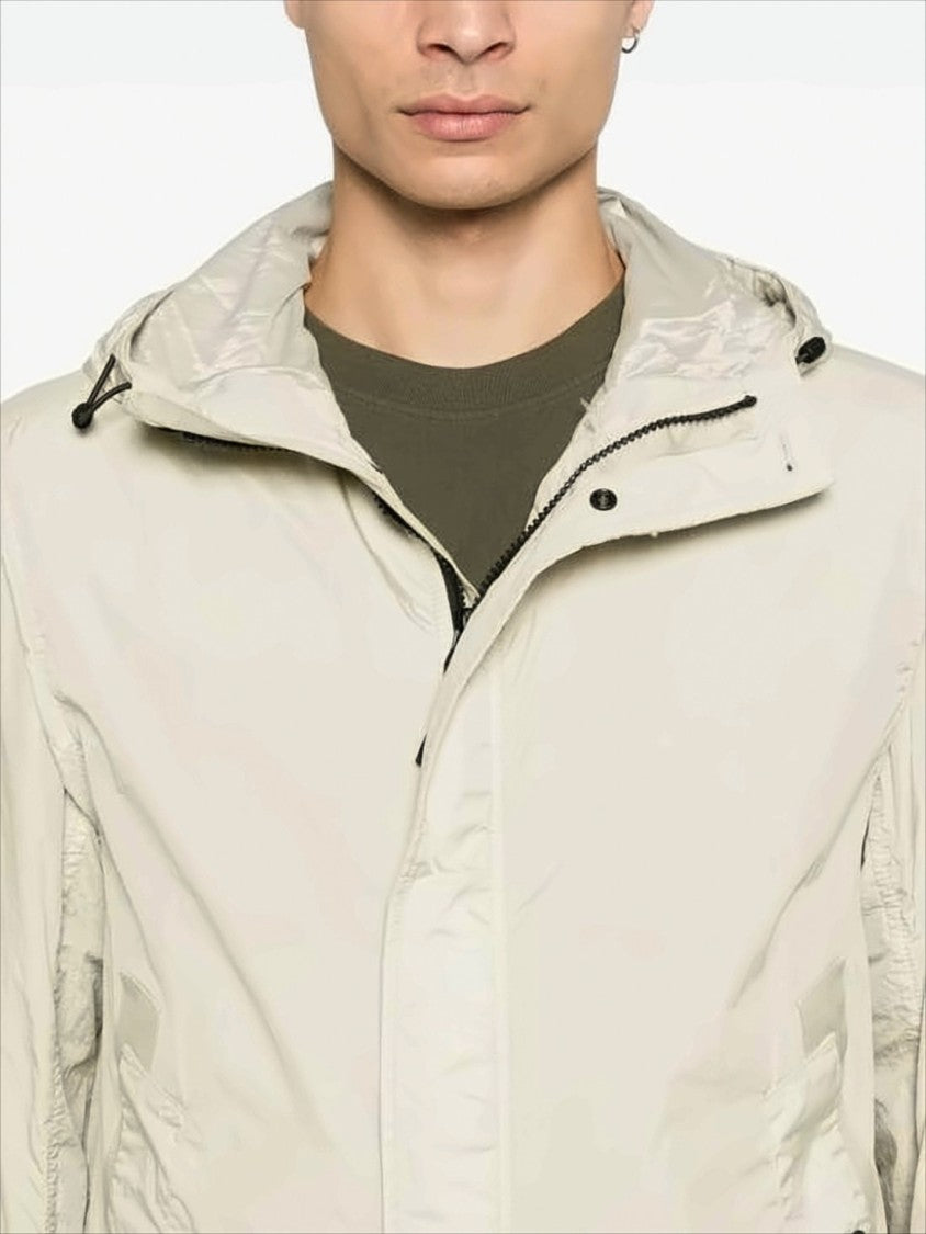 Minimalistic Nylon Jacket with Adjustable Hood