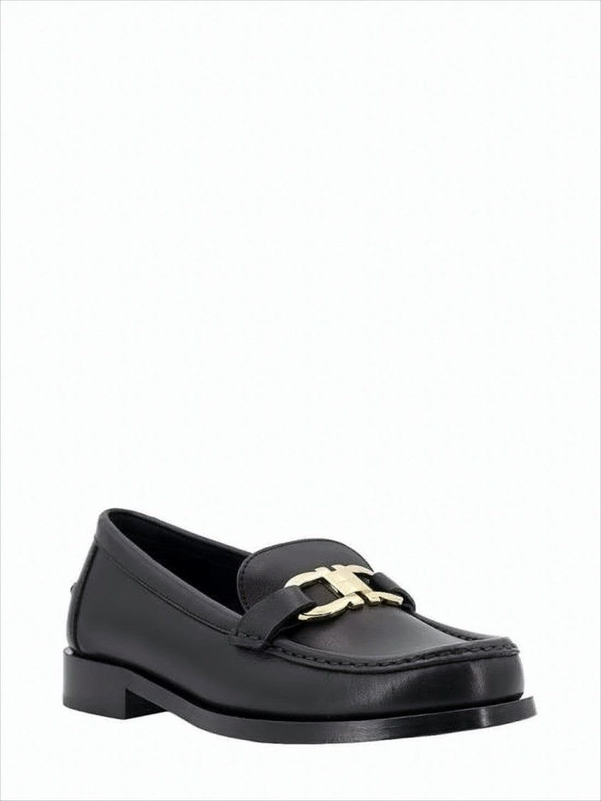 Black Calf Leather Loafers with Polished Finish