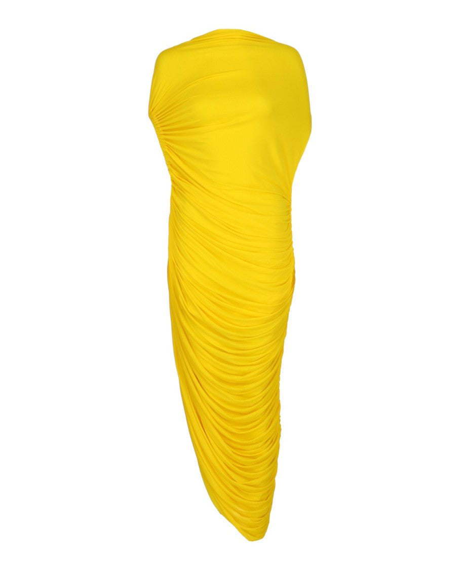Asymmetric Draped Midi Dress