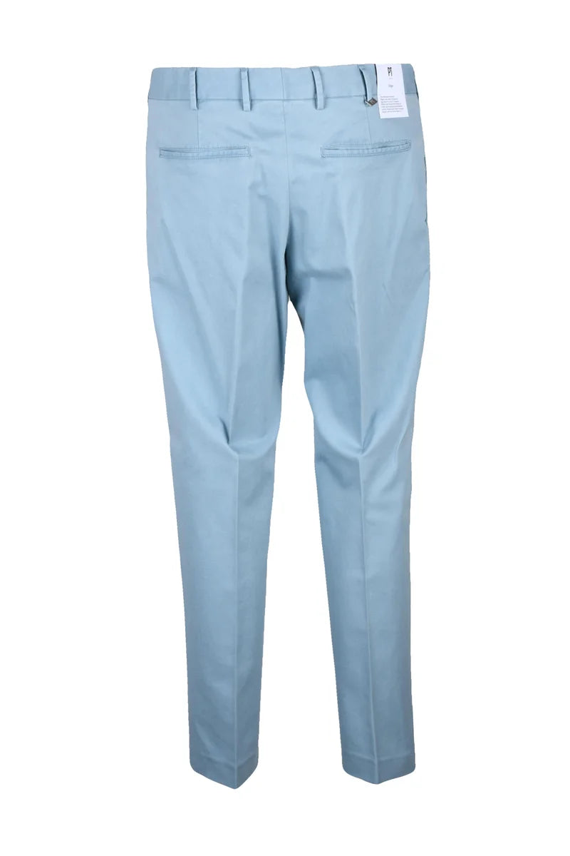 Men's Cotton Stretch Trousers - Light Blue