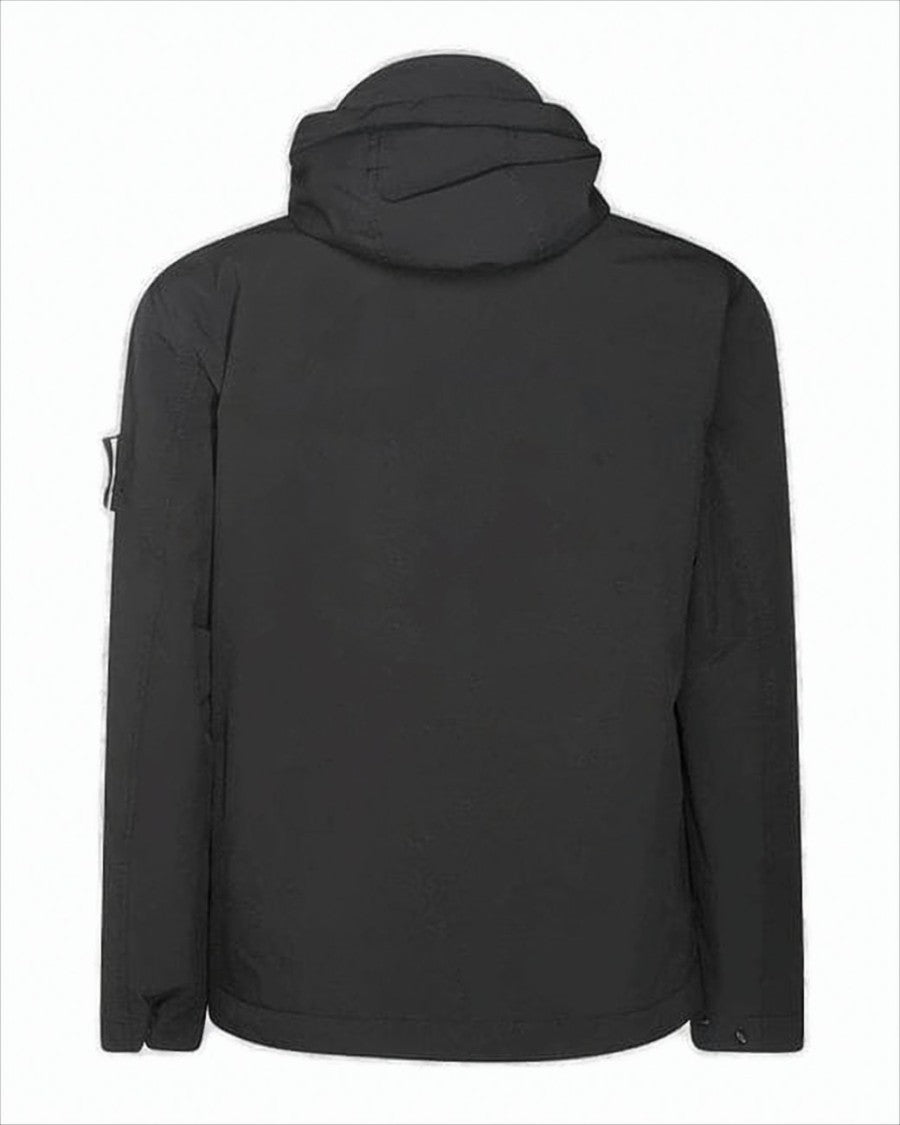 Padded Black Jacket with Minimalist Design