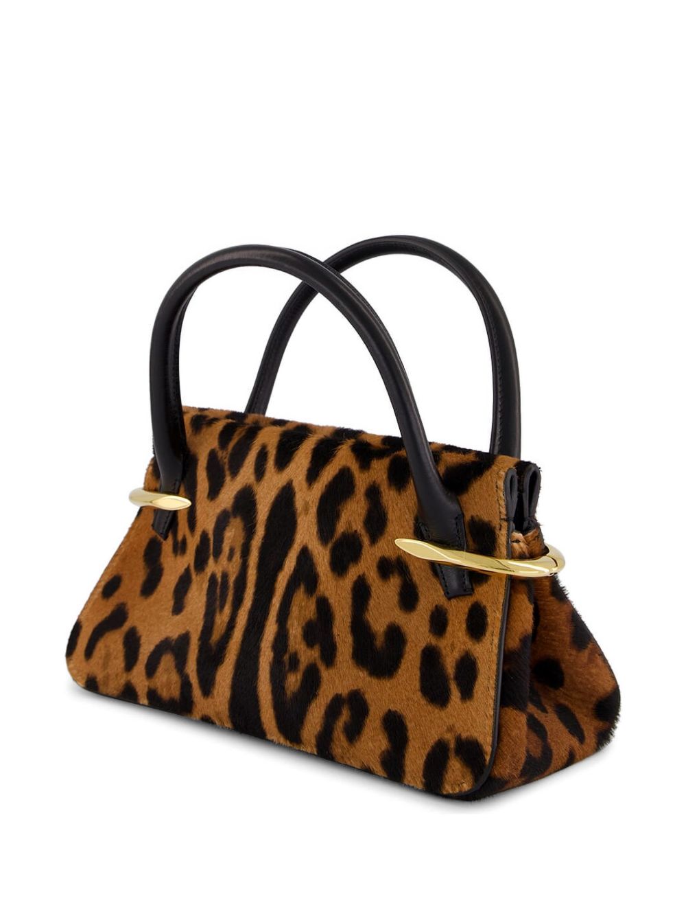 Structured Leopard Print Handbag