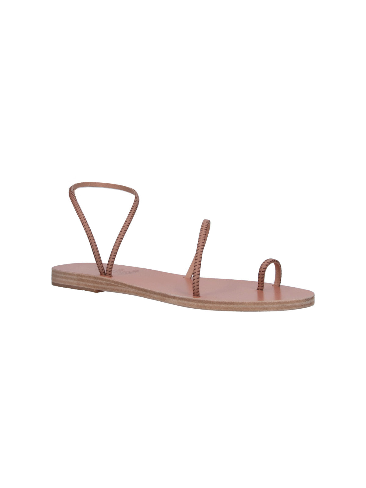 Brown Eleftheria Braided Strap Leather Sandals