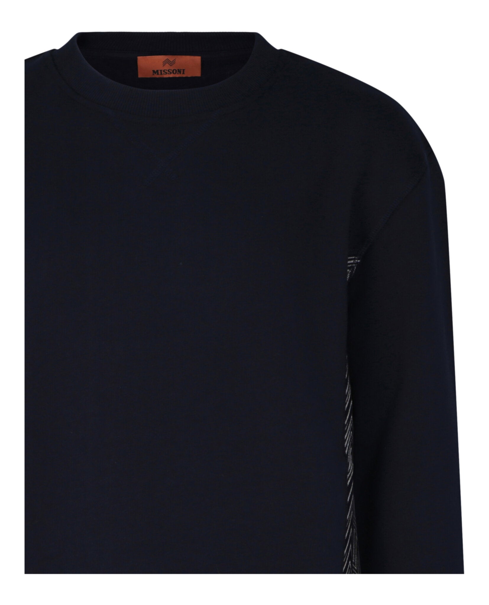 Zig-Zag Panelled Crewneck Sweatshirt
