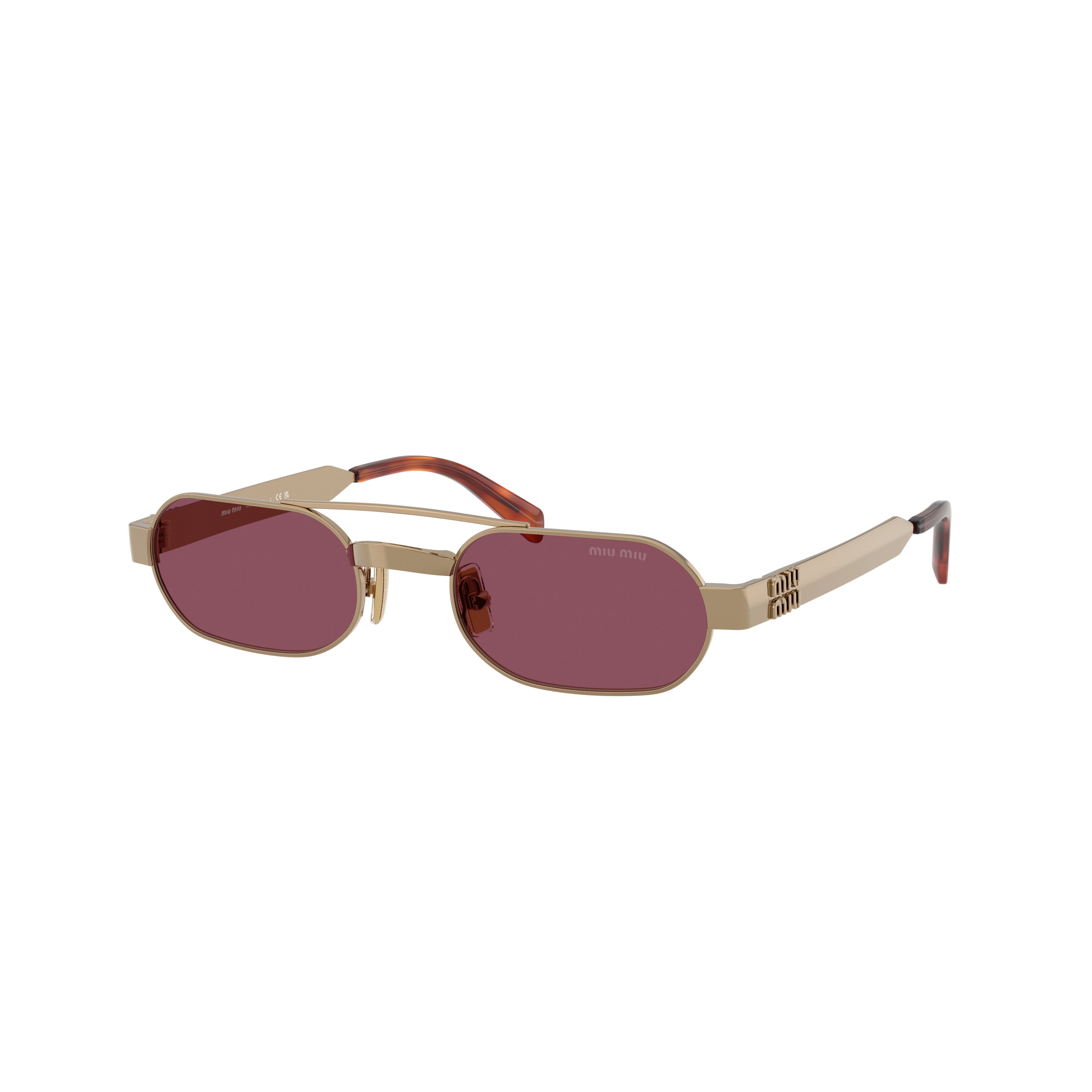 Gold-tone Metal Frame Sunglasses with Oval Lenses