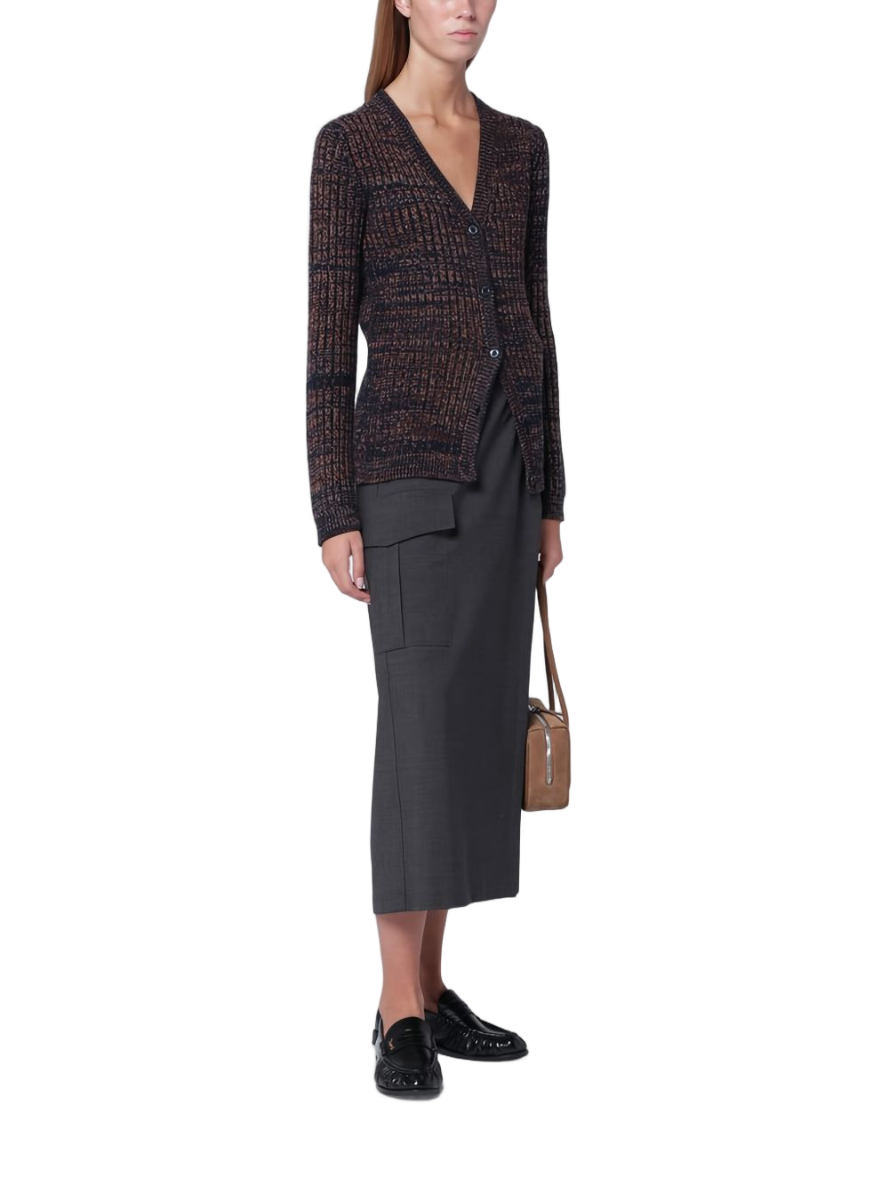 Anthracite Longuette Skirt With Pleated Back