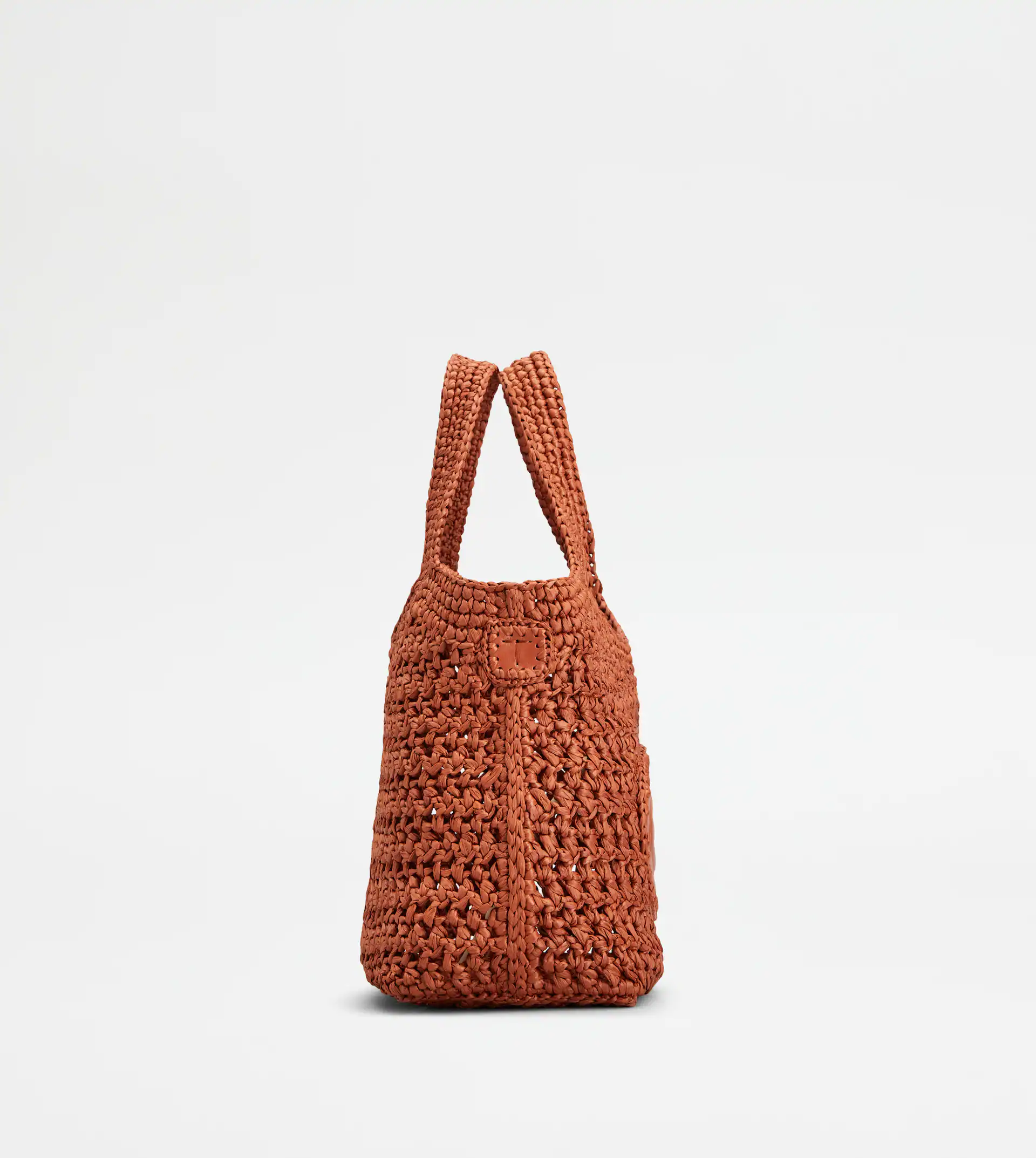 Textured Medium Tote Bag in Warm Terracotta