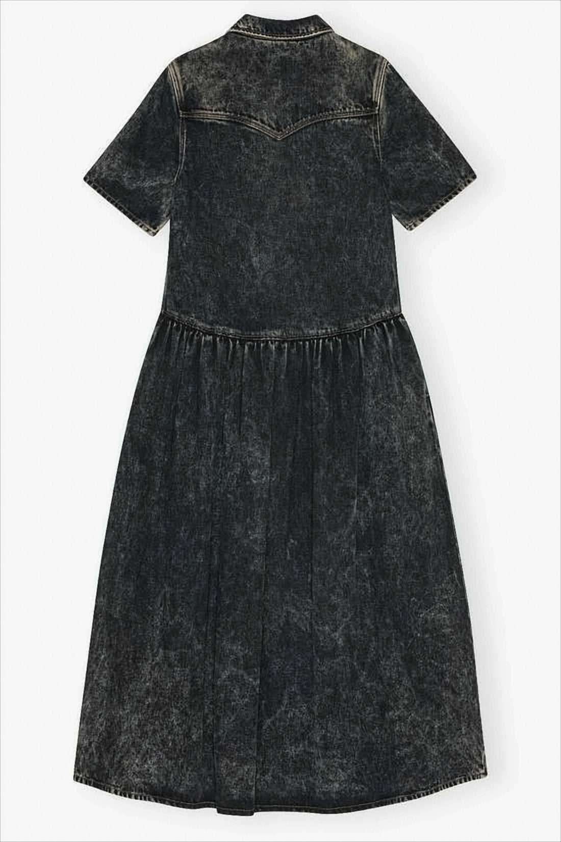 Washed Black Denim-Like Ganni Midi Dress