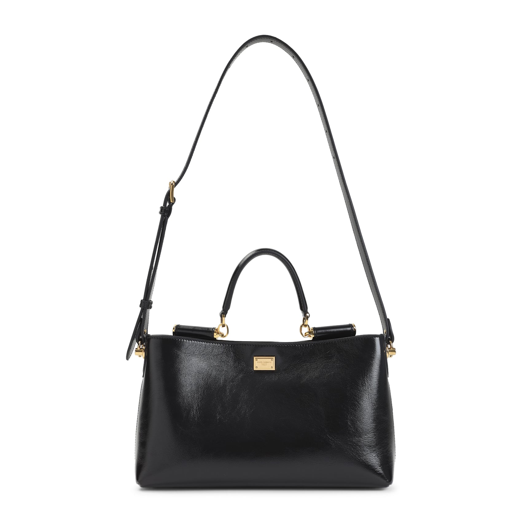 Black Calf Leather Handbag