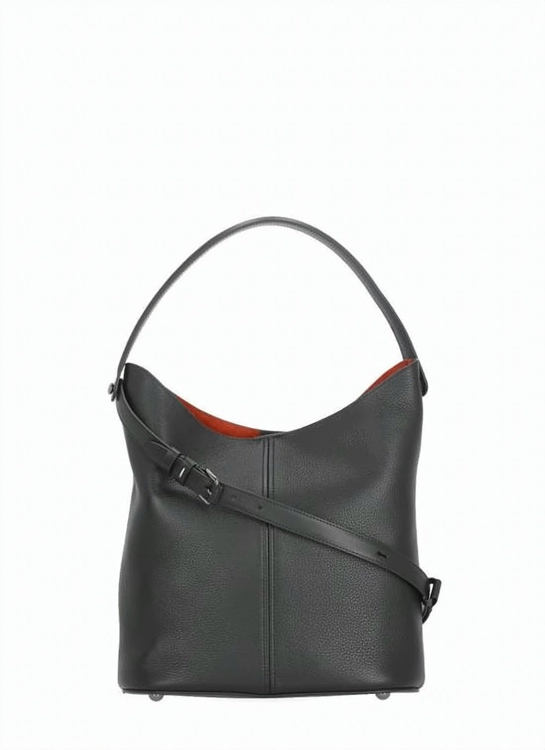 Structured Black Calf Leather Tote Bag