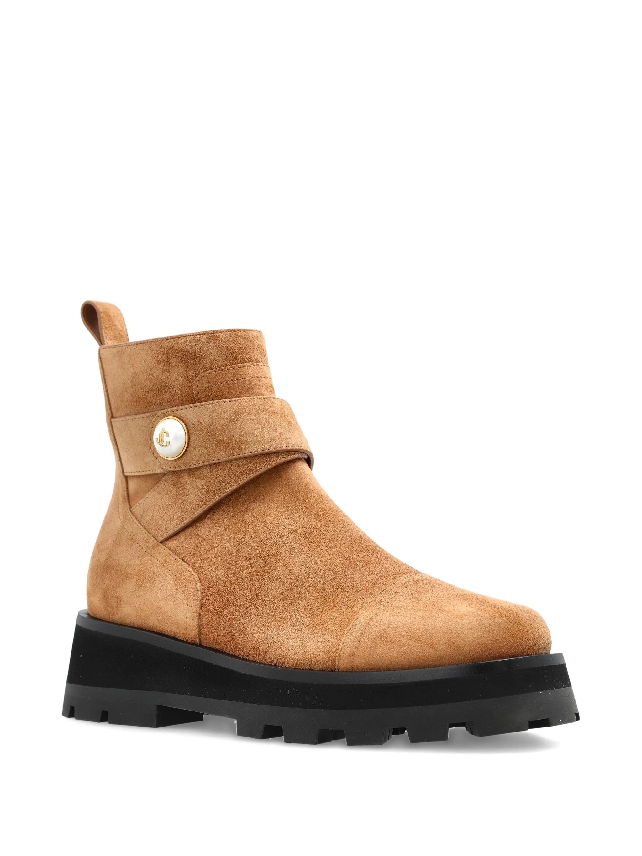 Brown Meena Flat Suede Ankle Boots