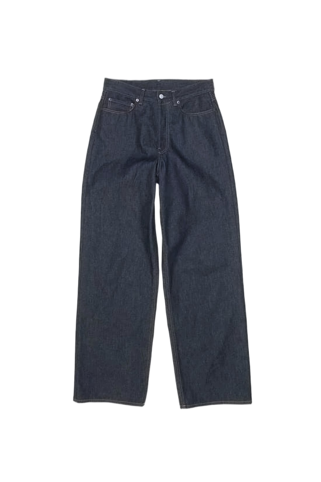 Wide-Leg Denim Pants with Classic Five-Pocket Design
