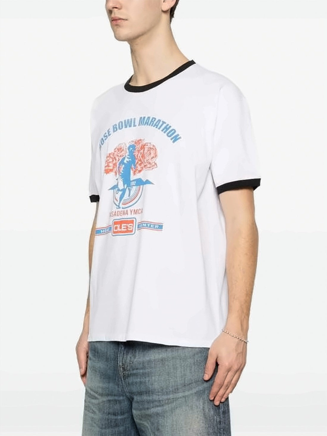 Short-Sleeve White T-Shirt with Graphic Print