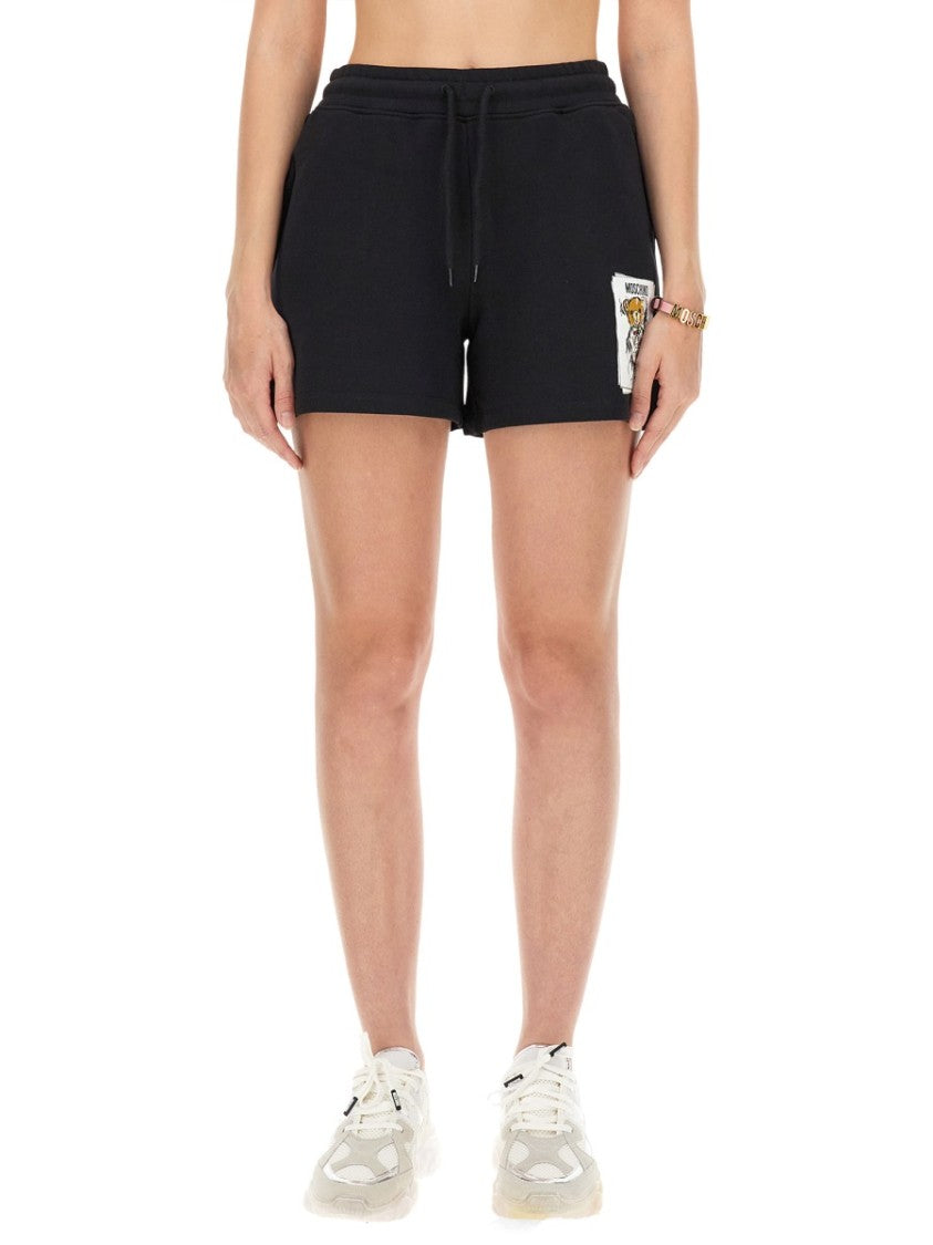 Cotton Sweatshirt Shorts With Playful Graphic