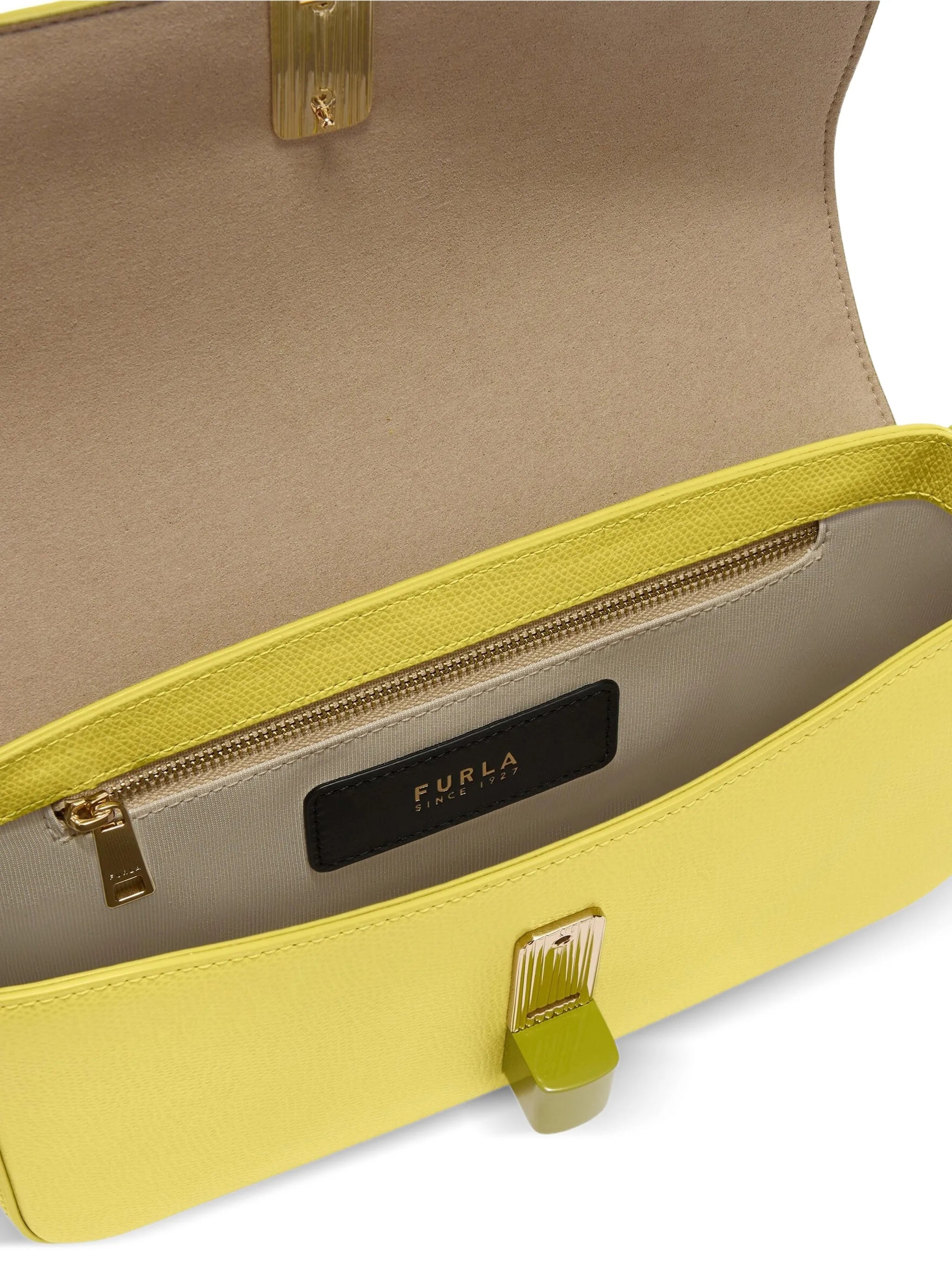 Iride S Rectangular Soft Yellow Leather Bag