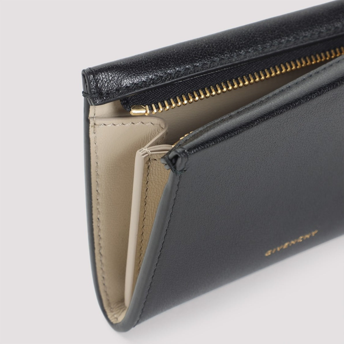 Compact Black Calf Leather Wallet